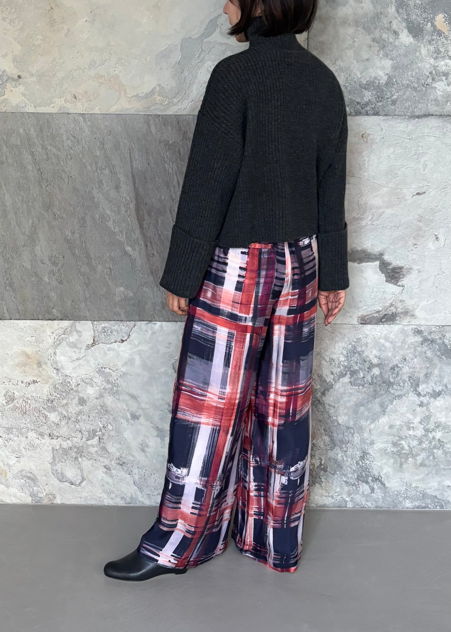 SACRA/BRUSH PAINTING PLAID PANTS