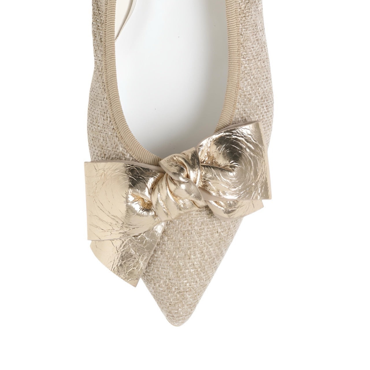 Mathilde -Waterproof Linen lame cloth Big Ribbon Gold ウォータープルーフ リネンラメクロス Bigリボンゴールド kurun クルン kuruntokyo 入学式 卒業式 クルントウキョウ 疲れない 痛くない madeinjapan 日本製 本革 バレエシューズ フラットシューズ パンプス kurunTOKYO mdmバレエシューズwaterproof レインシューズ 小さいサイズ 大きいサイズ 26cm 21.5cm 26cm 25.5cm 25cm 22cm