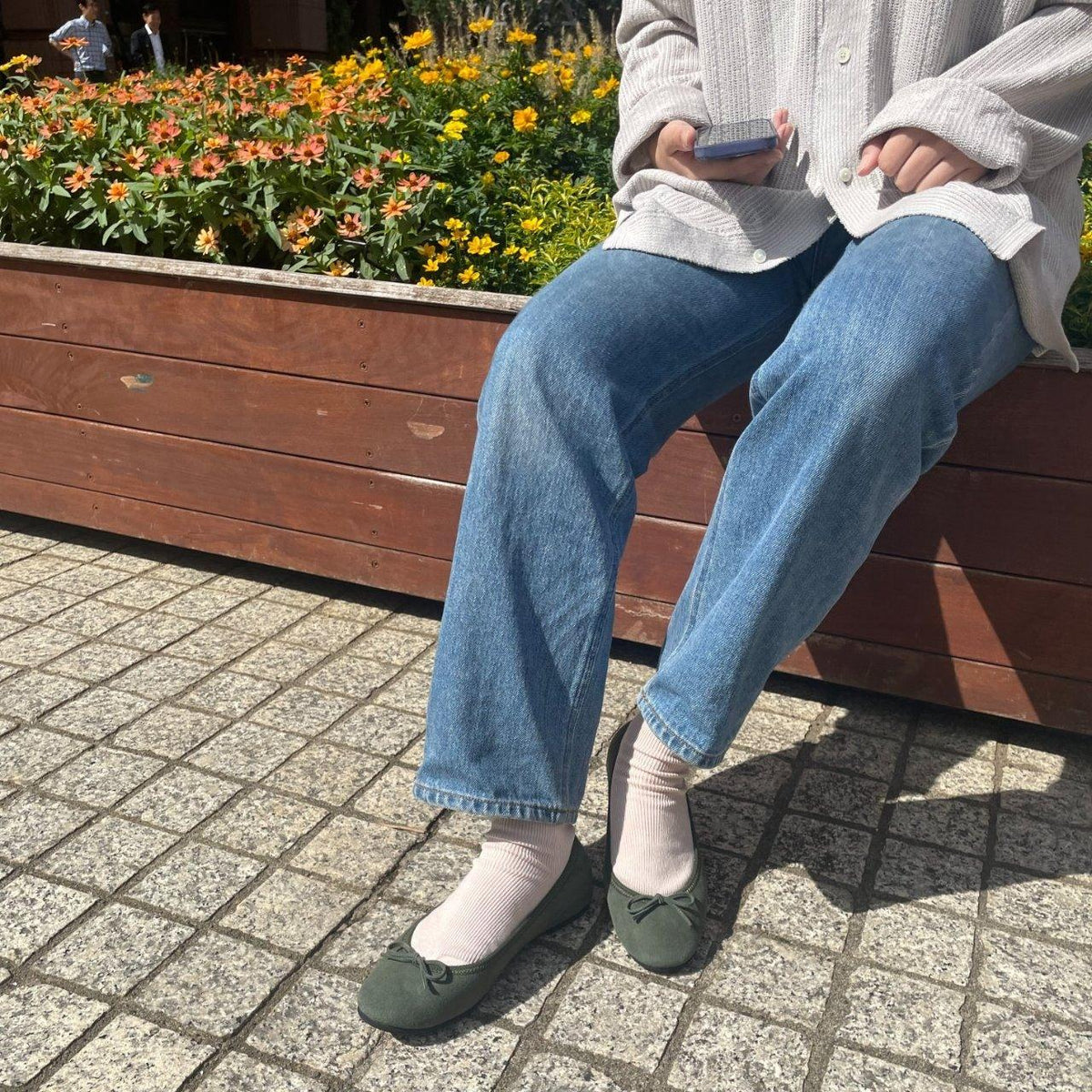 Pauline -Waterproof Suede Khaki ウォータープルーフスエード カーキ kurun クルン kuruntokyo 入学式 卒業式 クルントウキョウ 疲れない 痛くない madeinjapan 日本製 本革 バレエシューズ フラットシューズ パンプス kurunTOKYO mdmバレエシューズwaterproof レインシューズ 小さいサイズ 大きいサイズ 26cm 21.5cm 26cm 25.5cm 25cm 22cm