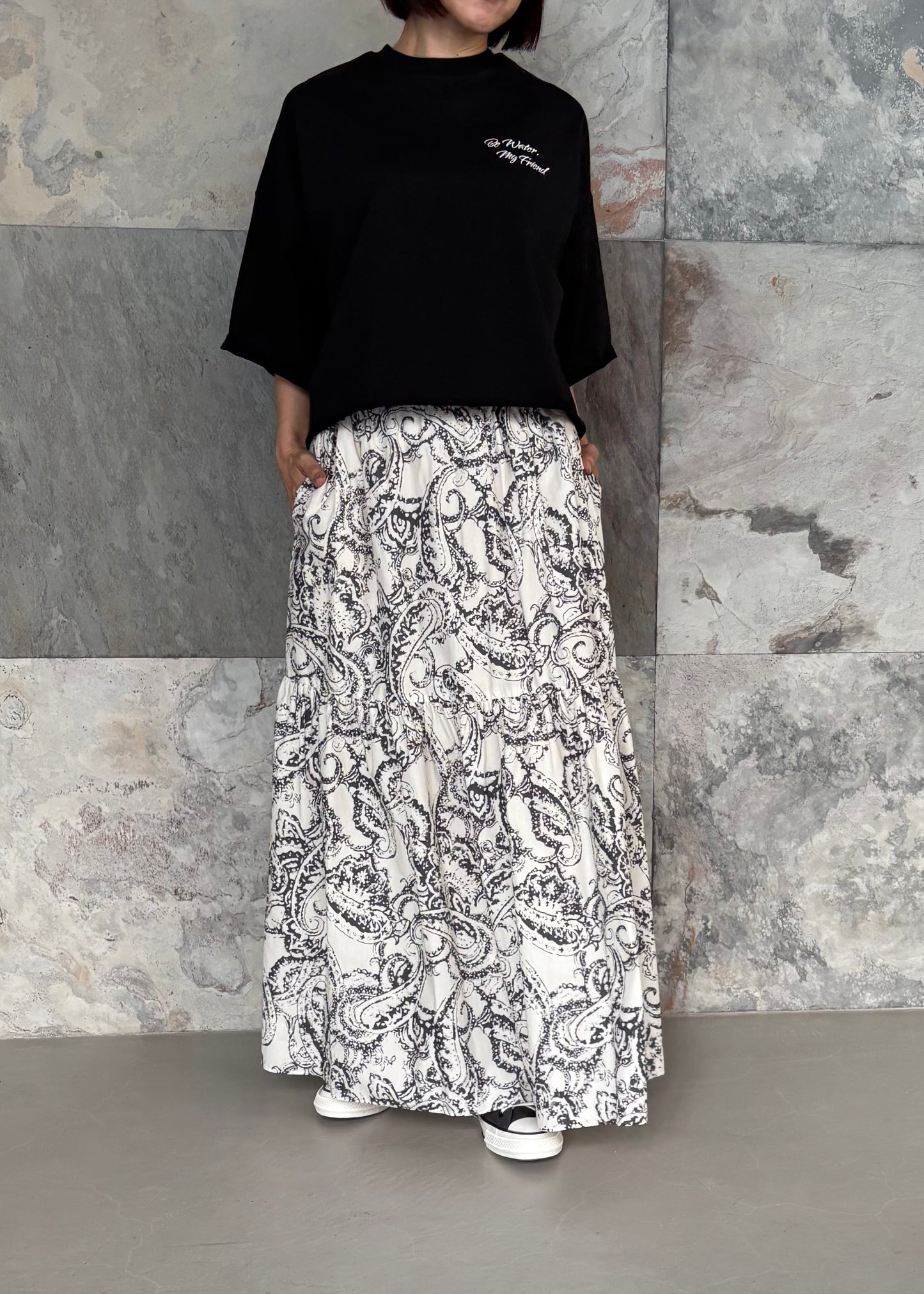 SACRA/BLURRED PAISLEY SKIRT