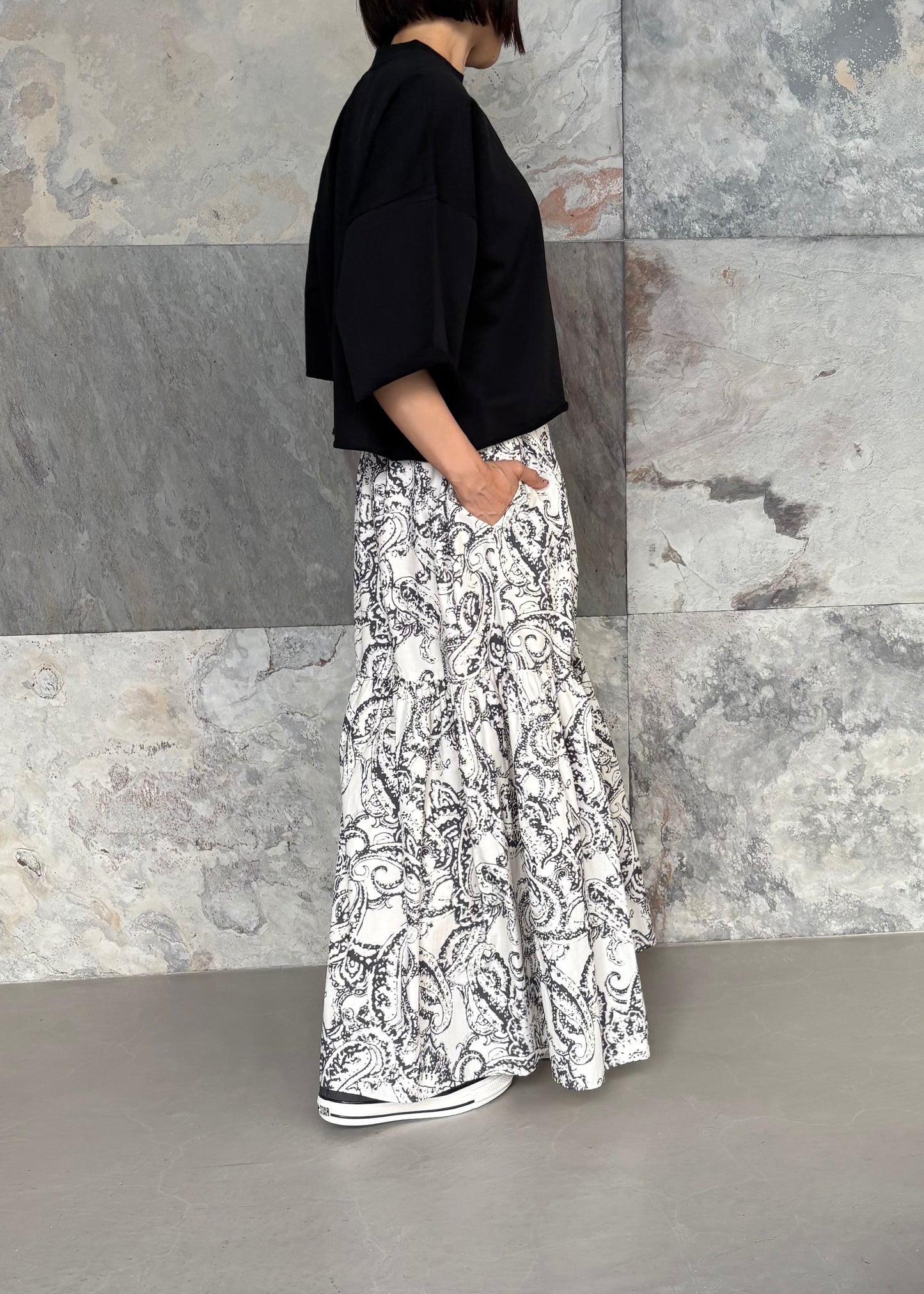 SACRA/BLURRED PAISLEY SKIRT