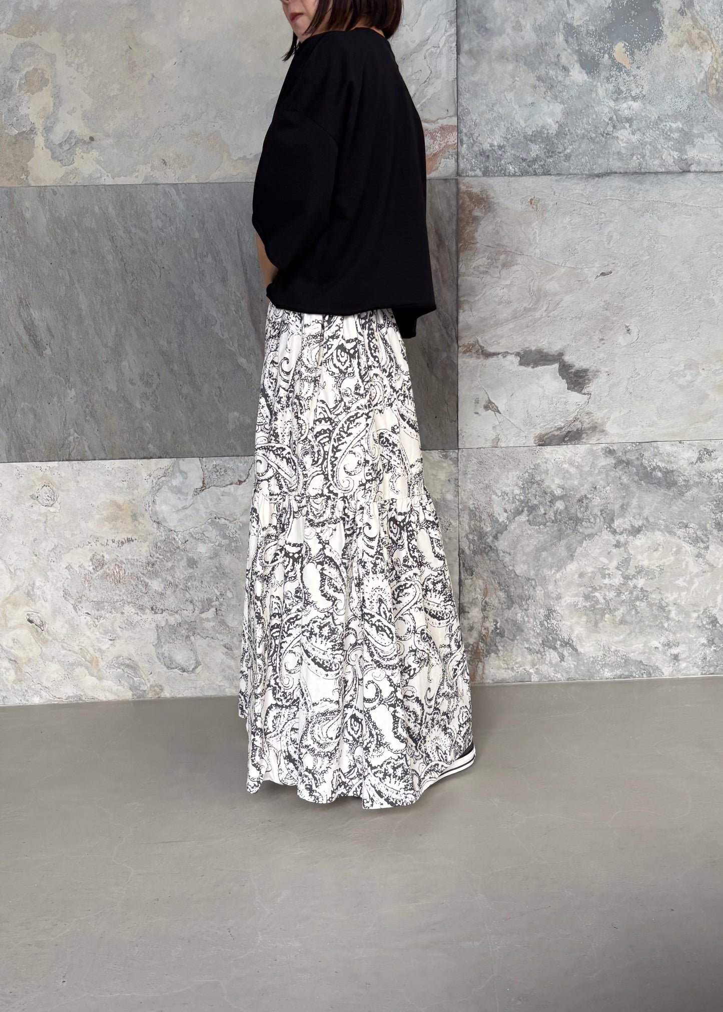 SACRA/BLURRED PAISLEY SKIRT