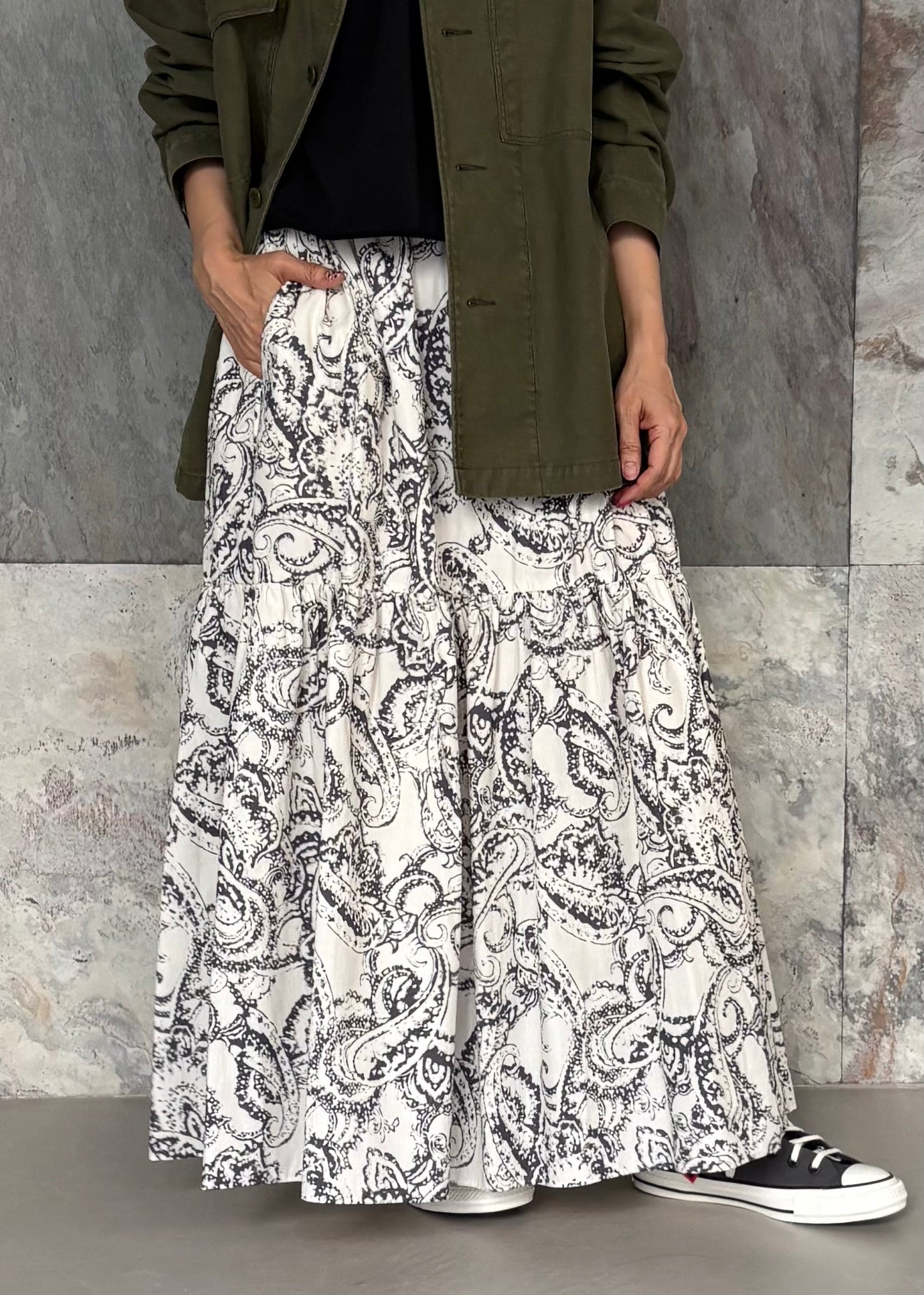 SACRA/BLURRED PAISLEY SKIRT