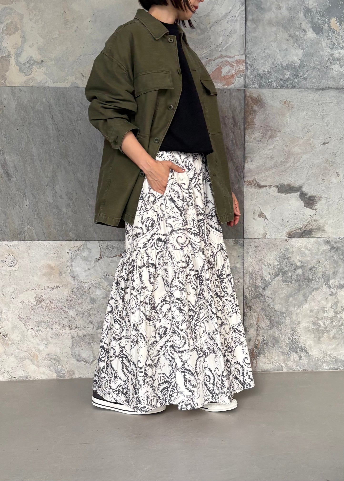 SACRA/BLURRED PAISLEY SKIRT