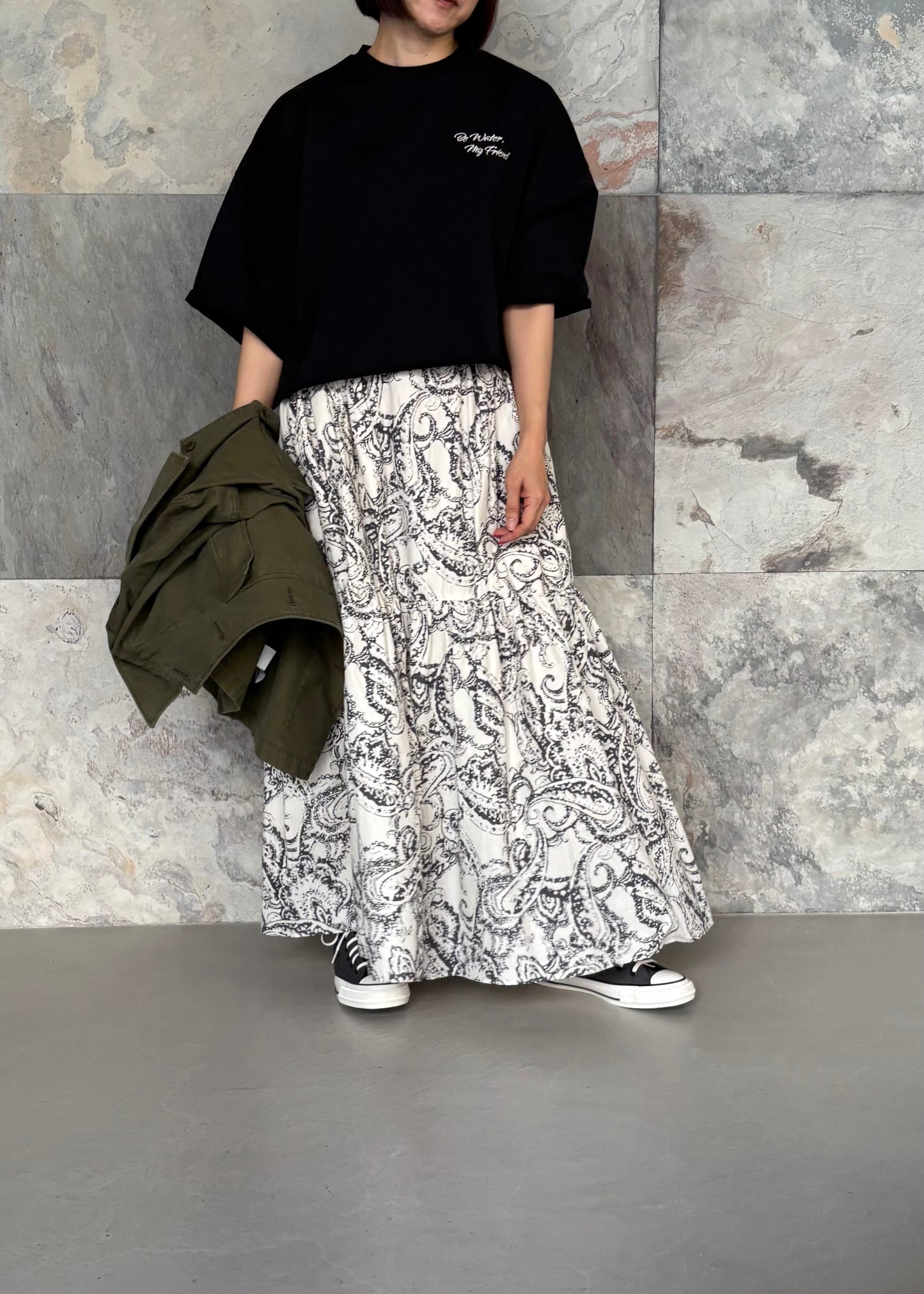 SACRA/BLURRED PAISLEY SKIRT