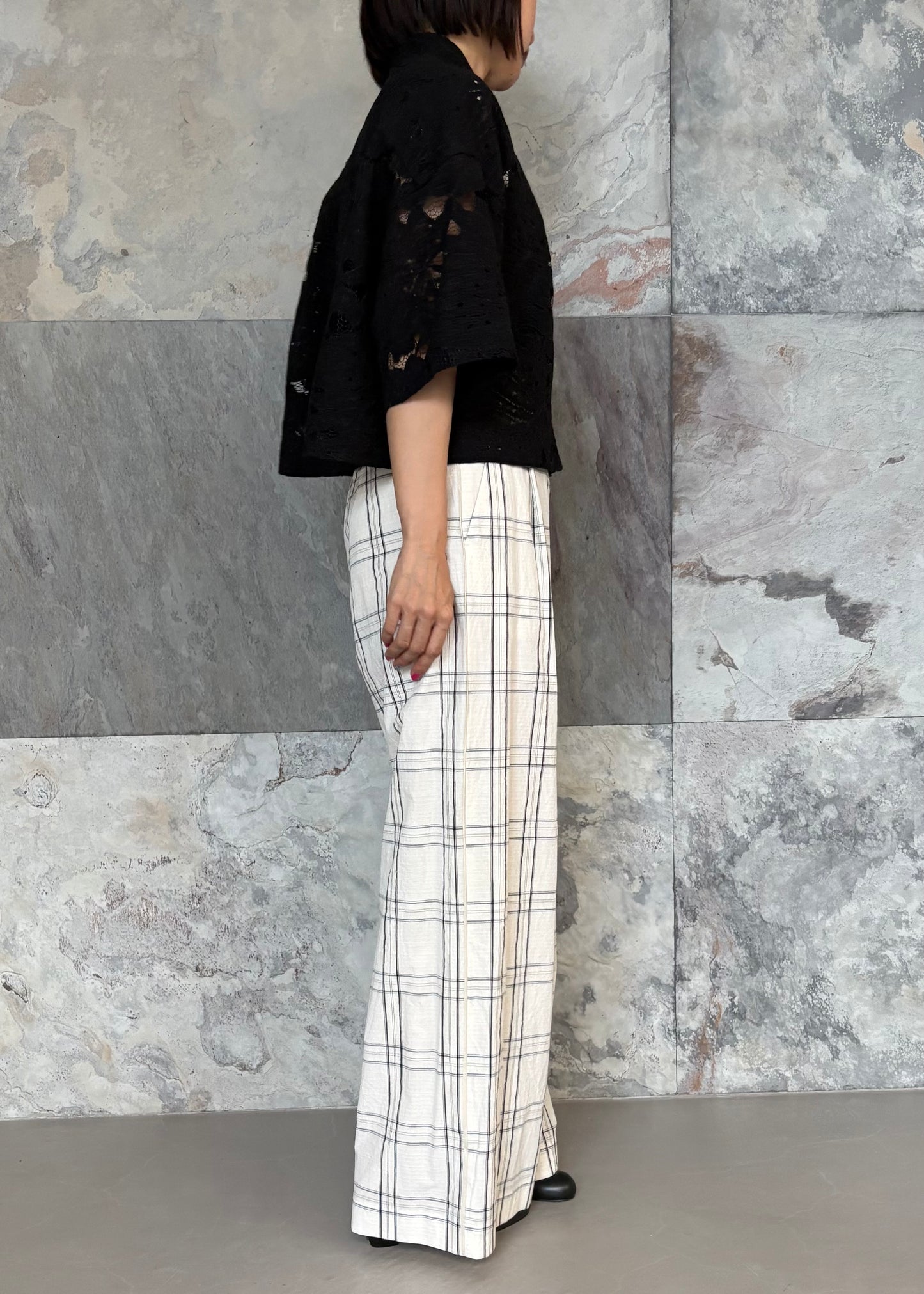SACRA/H.COUNT COTTON PLAID PANTS