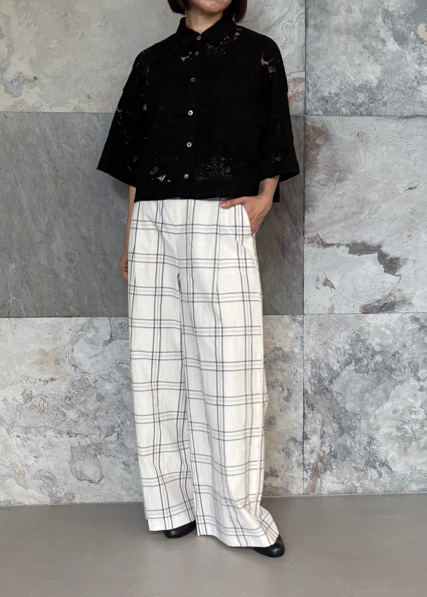 SACRA/H.COUNT COTTON PLAID PANTS