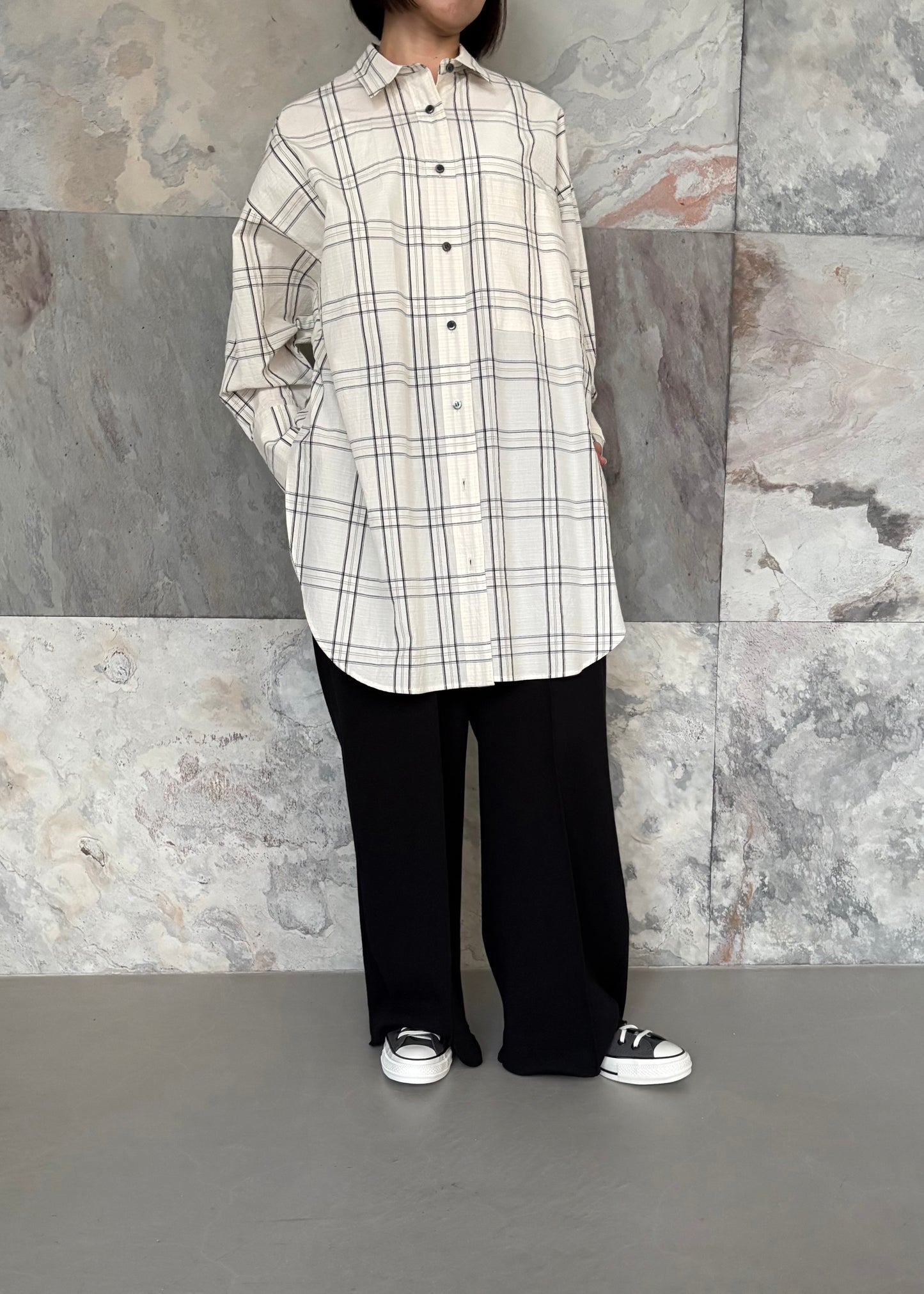 SACRA/H.COUNT COTTON PLAID SHIRT