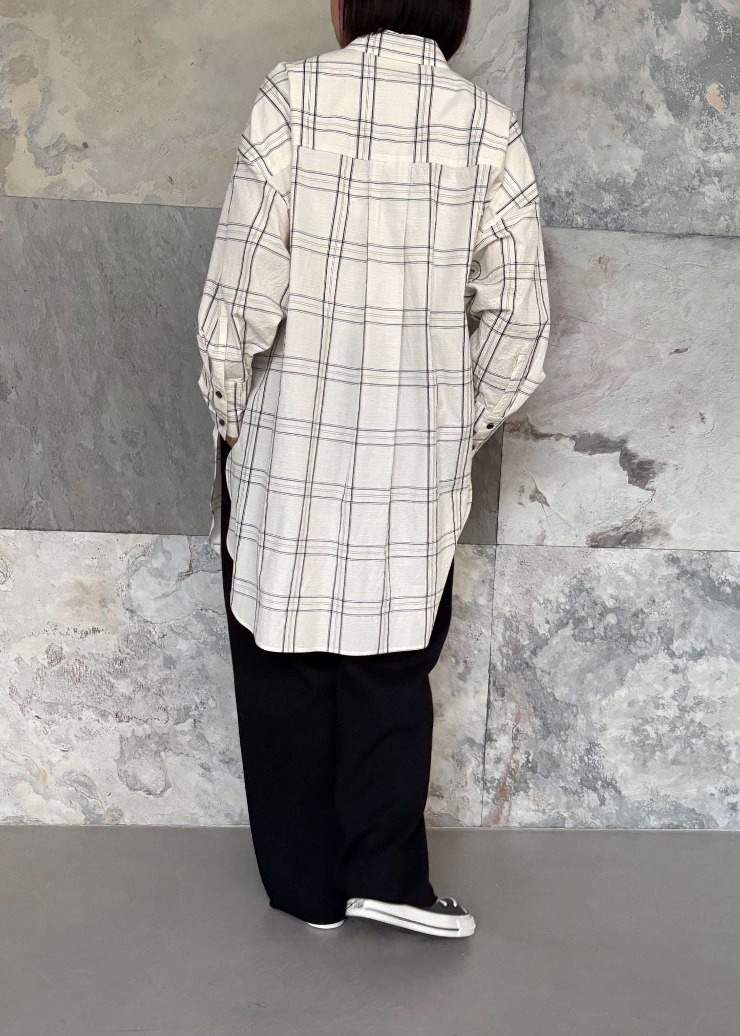 SACRA/H.COUNT COTTON PLAID SHIRT