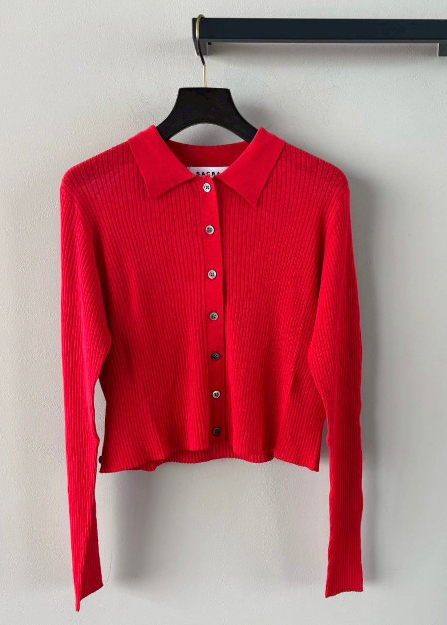 SACRA/F.TWIST COTTON SILK RIB CARDIGAN
