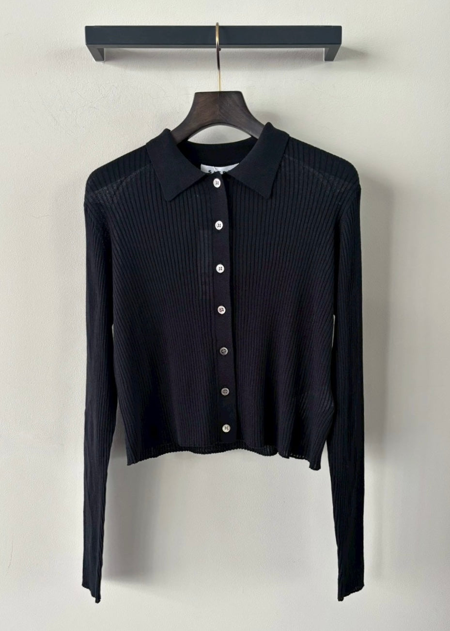 SACRA/F.TWIST COTTON SILK RIB CARDIGAN