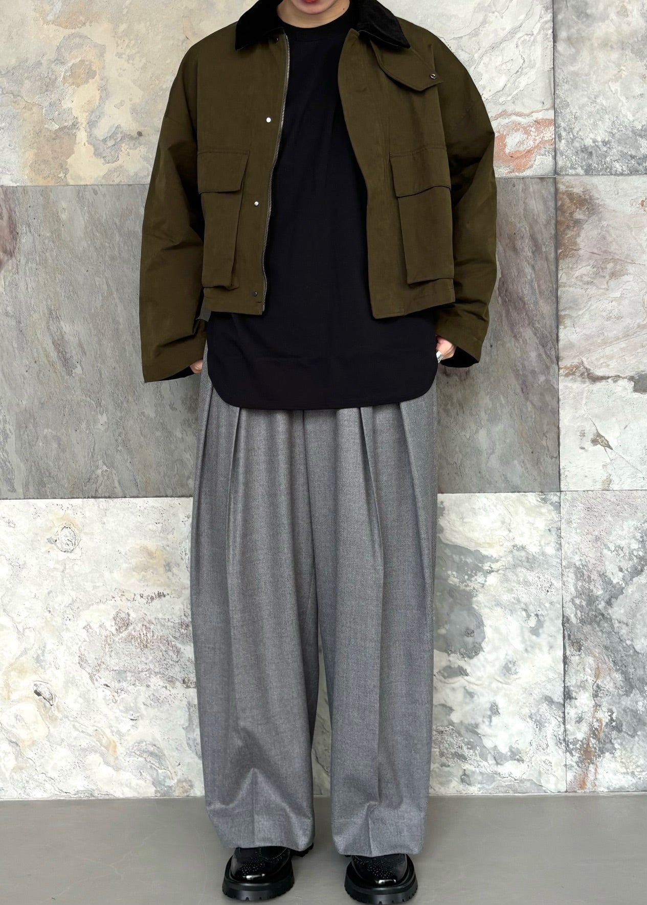 SACRA / WAXED HIGH DENSITY CLOTH SHORT JACKET