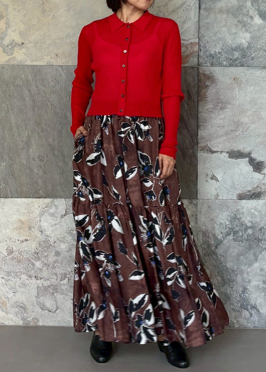 SACRA/F.TWIST COTTON SILK RIB CARDIGAN