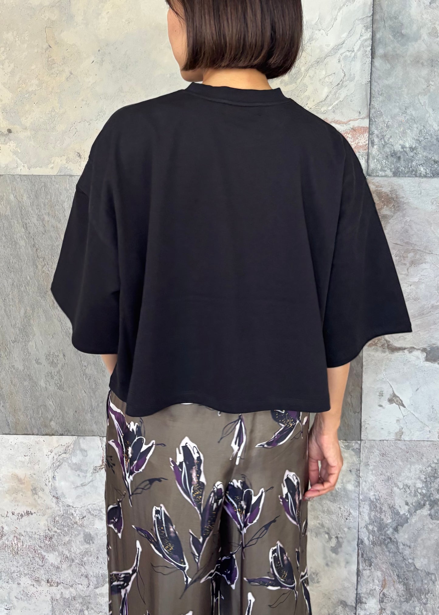 SACRA  EX.FINE FLEECE CROPPED LOGO TOP