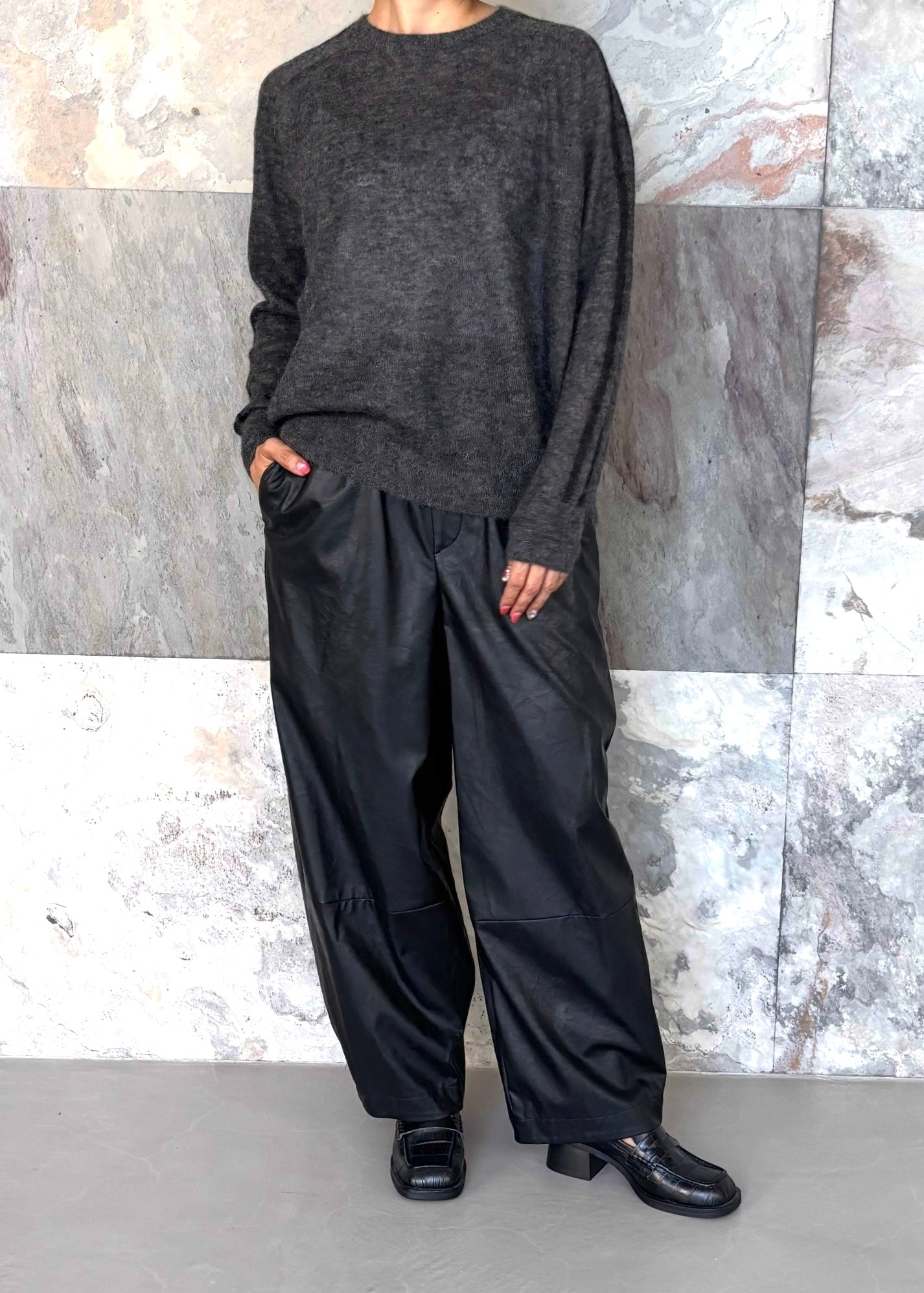 SACRA  SYNTHETIC LEATHER PANTS