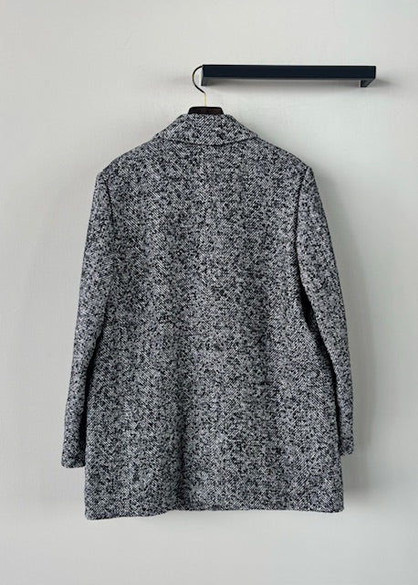 SACRA / WOOL SILK HERRINGBONE SHORT COAT