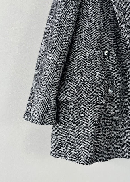 SACRA / WOOL SILK HERRINGBONE SHORT COAT