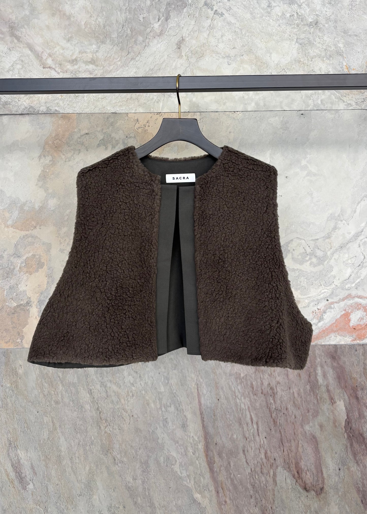 SACRA  POODLE FUR SHORT GILET