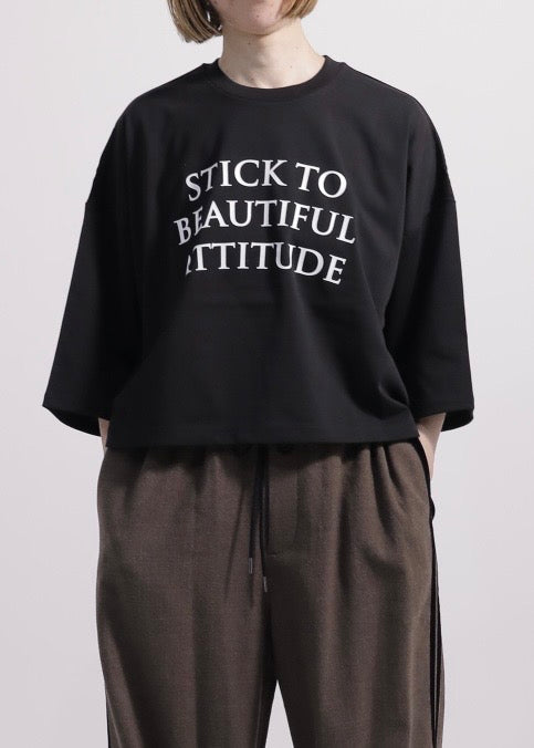 SACRA/H.DENSITY COTTON CROPPED LOGO TOP