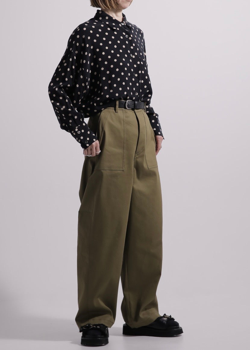 SACRA/VINTAGE COTTON GABARDINE PANTS