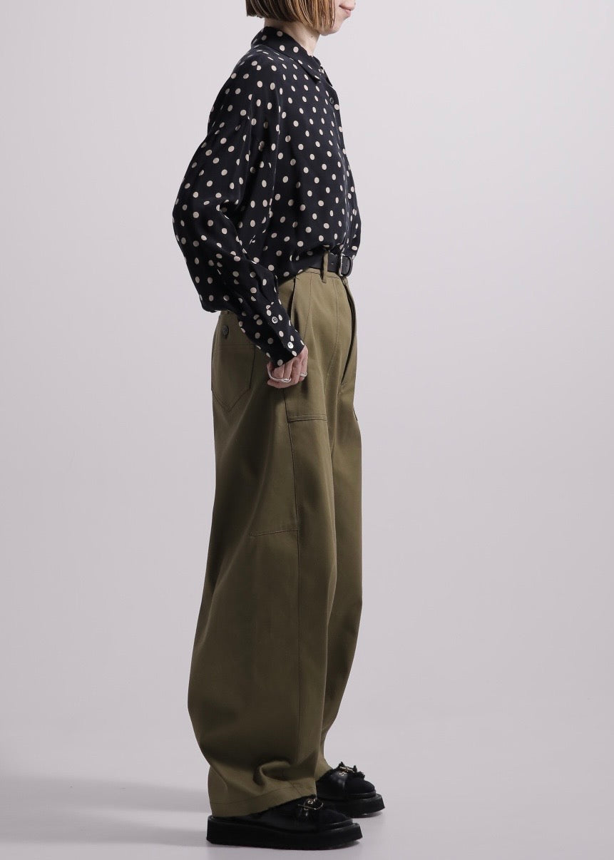 SACRA/VINTAGE COTTON GABARDINE PANTS