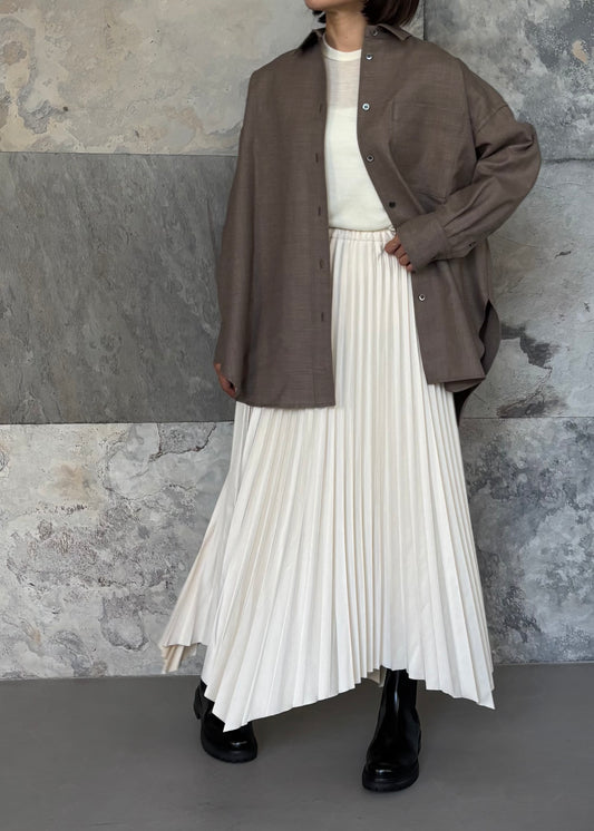 SACRA SYNTHETIC SUEDE PLEATS SKIRT