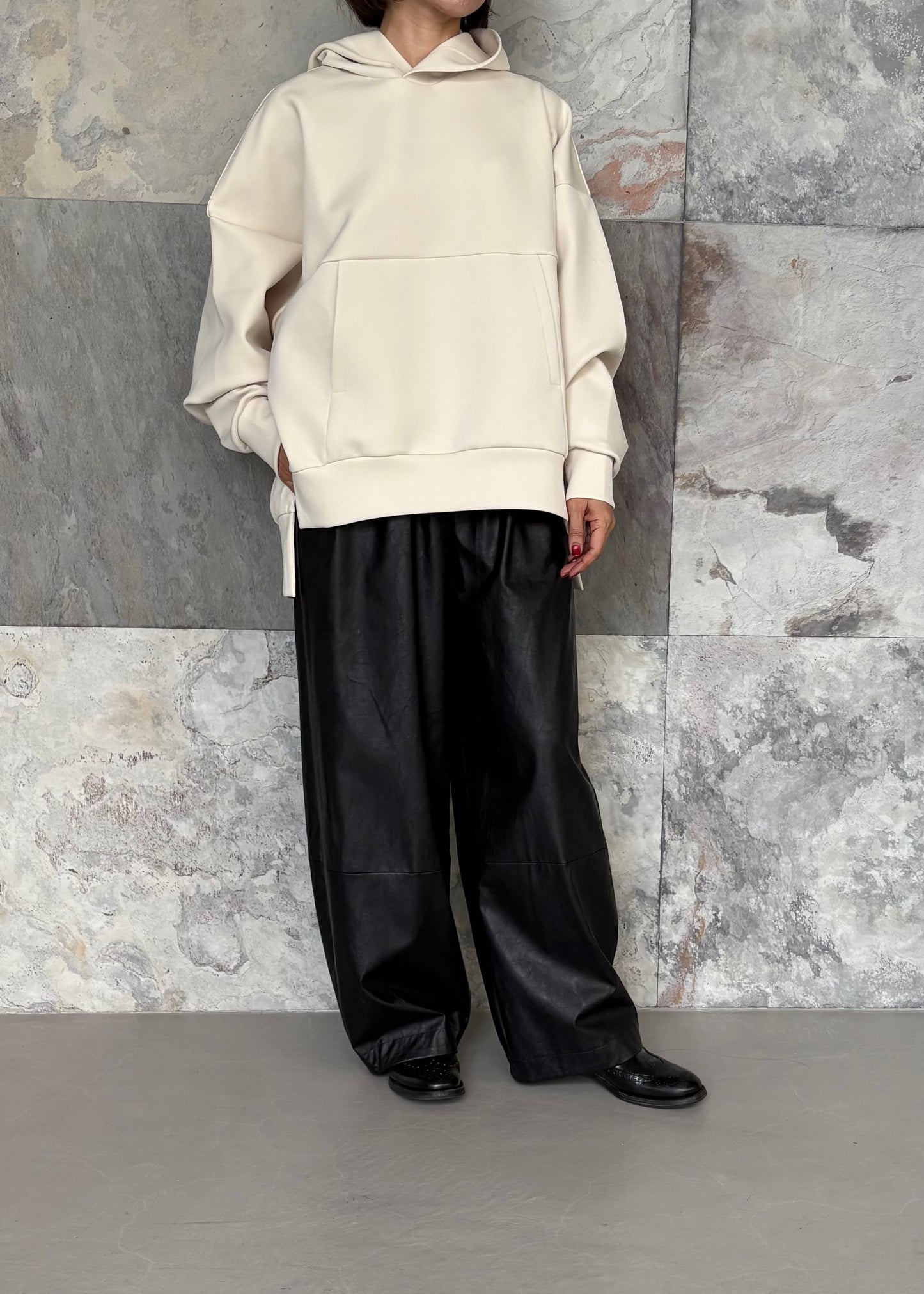 UJOH/Big Silhouette Hoodie ベアダンボールニット