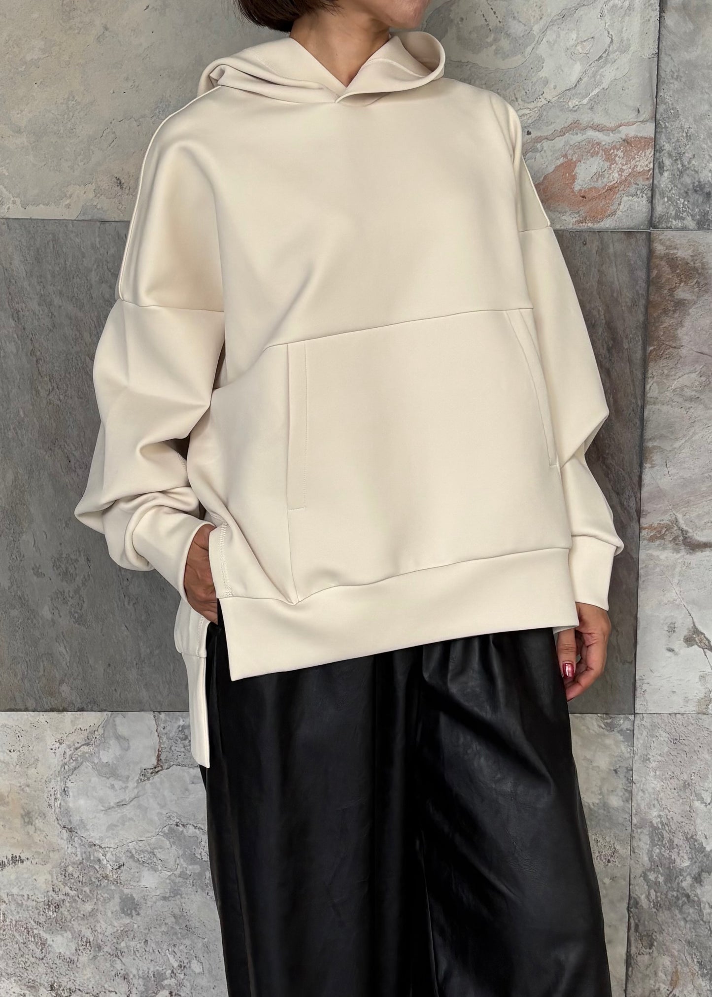 UJOH/Big Silhouette Hoodie ベアダンボールニット