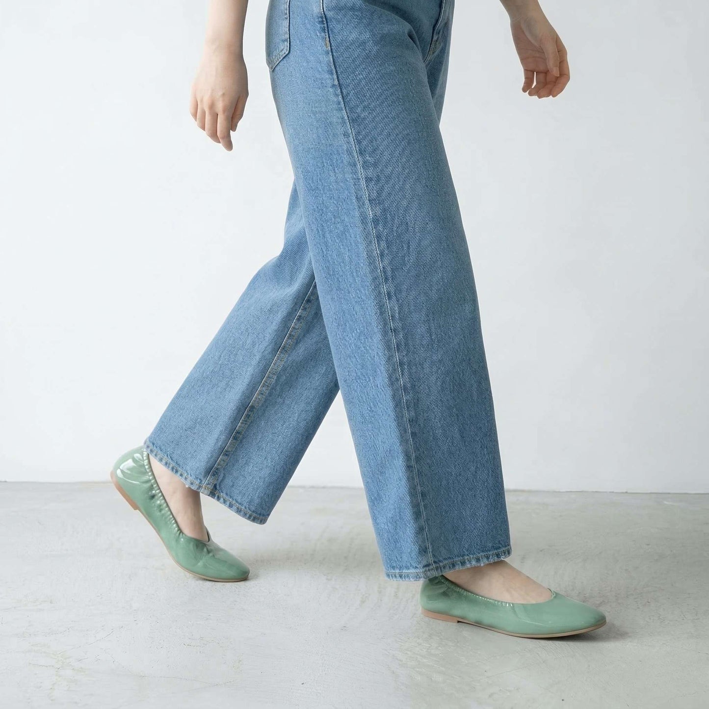 Flavie -Soft enamel Mint green ソフトエナメル ミントグリーン kurun クルン kuruntokyo 入学式 卒業式 クルントウキョウ 疲れない 痛くない madeinjapan 日本製 本革 バレエシューズ フラットシューズ パンプス kurunTOKYO mdmバレエシューズwaterproof レインシューズ 小さいサイズ 大きいサイズ 26cm 21.5cm 26cm 25.5cm 25cm 22cm