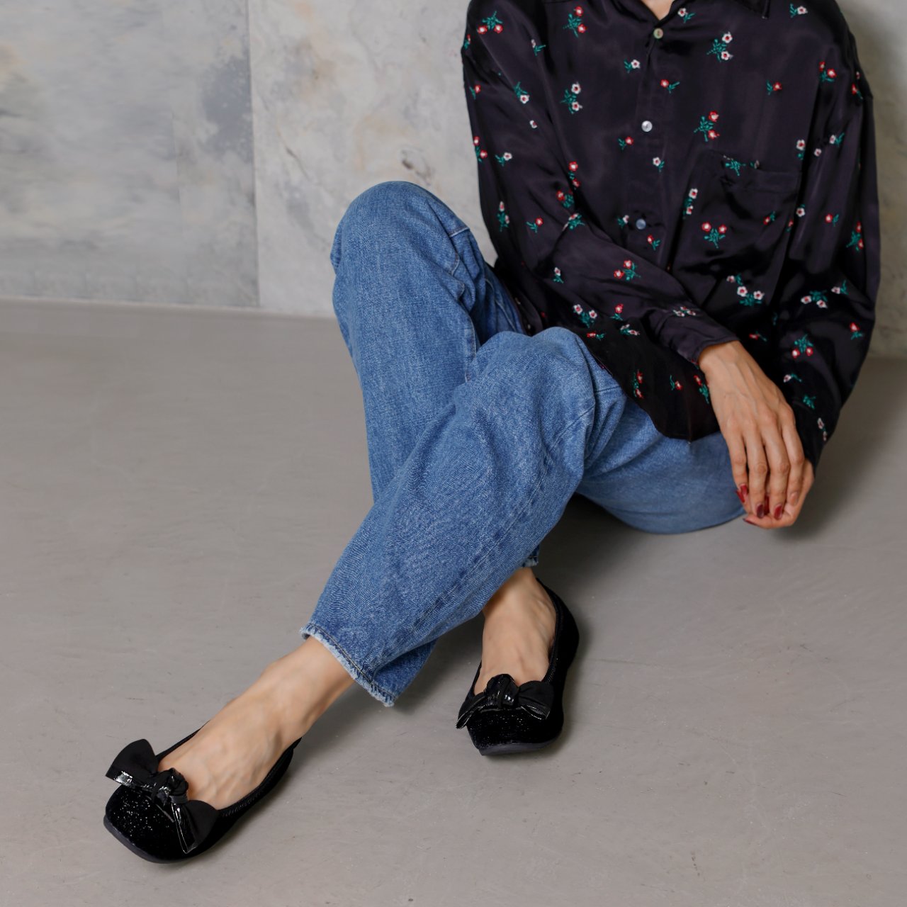 Pauline -Lame velour cloth Black ラメベロアクロス ブラック kurun クルン kuruntokyo 入学式 卒業式 クルントウキョウ 疲れない 痛くない madeinjapan 日本製 本革 バレエシューズ フラットシューズ パンプス kurunTOKYO mdmバレエシューズwaterproof レインシューズ 小さいサイズ 大きいサイズ 26cm 21.5cm 26cm 25.5cm 25cm 22cm