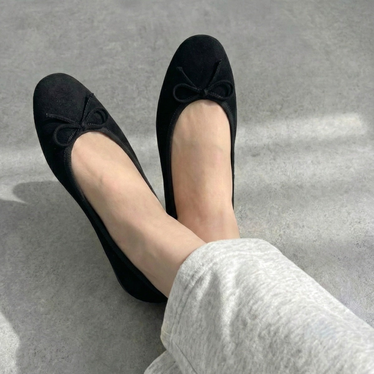 Pauline -Waterproof Suede Black ウォータープルーフスエード ブラック kurun クルン kuruntokyo 入学式 卒業式 クルントウキョウ 疲れない 痛くない madeinjapan 日本製 本革 バレエシューズ フラットシューズ パンプス kurunTOKYO mdmバレエシューズwaterproof レインシューズ 小さいサイズ 大きいサイズ 26cm 21.5cm 26cm 25.5cm 25cm 22cm