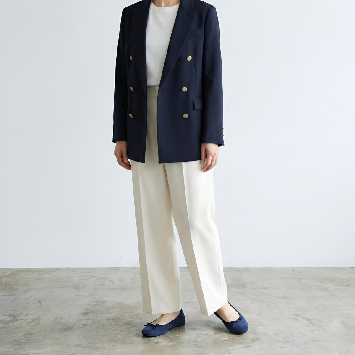 Pauline -Waterproof Suede Navy ウォータープルーフスエード ネイビー kurun クルン kuruntokyo 入学式 卒業式 クルントウキョウ 疲れない 痛くない madeinjapan 日本製 本革 バレエシューズ フラットシューズ パンプス kurunTOKYO mdmバレエシューズwaterproof レインシューズ 小さいサイズ 大きいサイズ 26cm 21.5cm 26cm 25.5cm 25cm 22cm