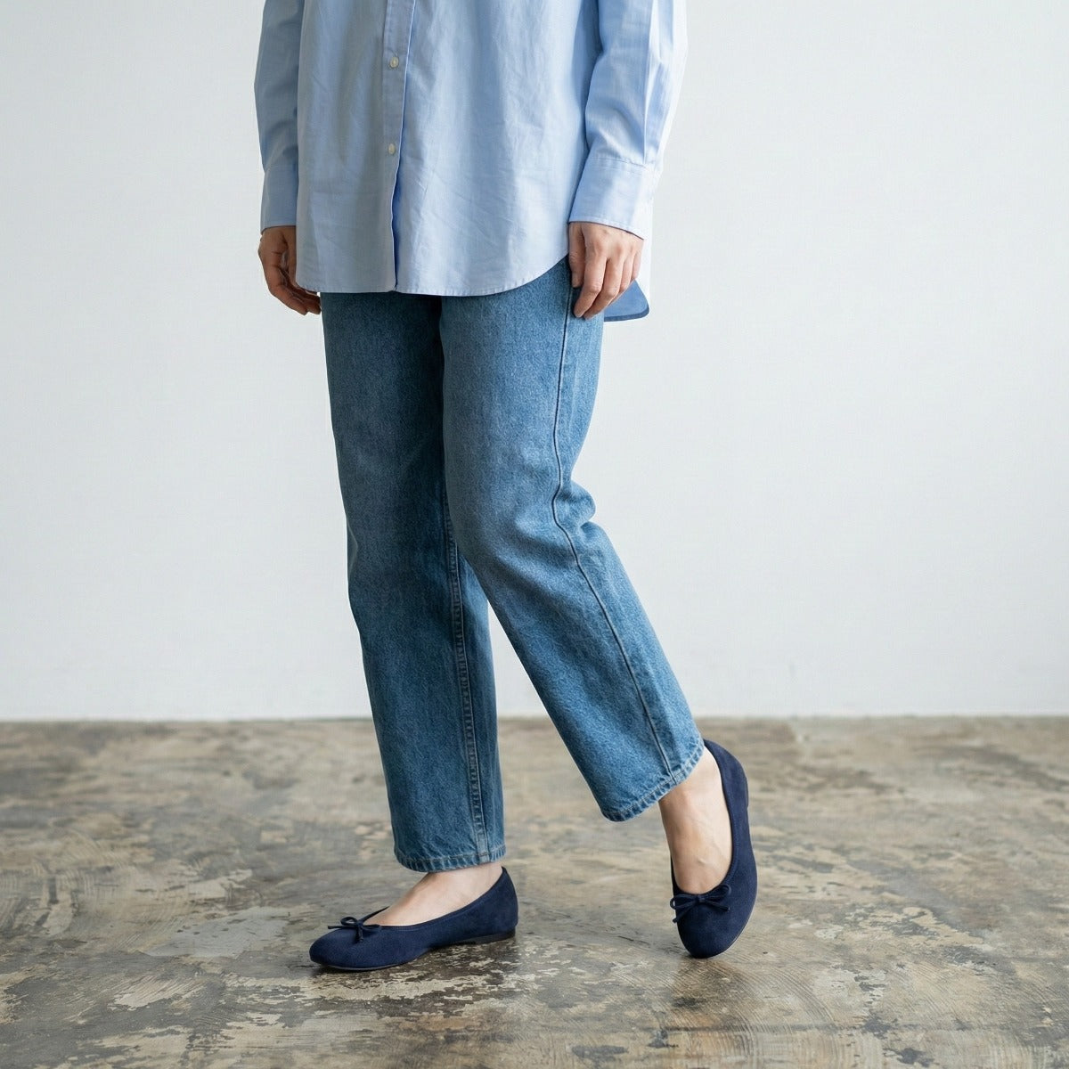 Pauline -Waterproof Suede Navy ウォータープルーフスエード ネイビー kurun クルン kuruntokyo 入学式 卒業式 クルントウキョウ 疲れない 痛くない madeinjapan 日本製 本革 バレエシューズ フラットシューズ パンプス kurunTOKYO mdmバレエシューズwaterproof レインシューズ 小さいサイズ 大きいサイズ 26cm 21.5cm 26cm 25.5cm 25cm 22cm