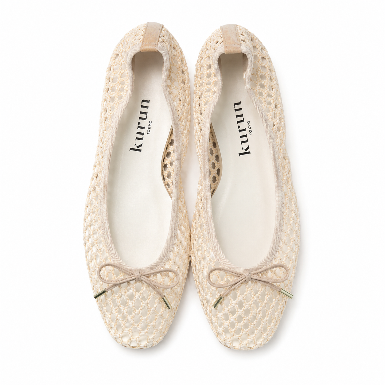 [7/8(wed)20:00～販売開始]Pauline -Mesh cloth Pink beige メッシュクロス ピンクベージュ kurun クルン kuruntokyo 入学式 卒業式 クルントウキョウ 疲れない 痛くない madeinjapan 日本製 本革 バレエシューズ フラットシューズ パンプス kurunTOKYO mdmバレエシューズwaterproof レインシューズ 小さいサイズ 大きいサイズ 26cm 21.5cm 26cm 25.5cm 25cm 22cm