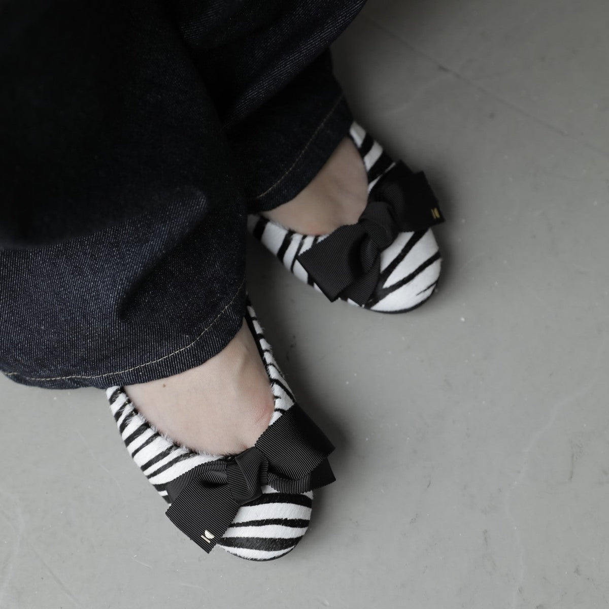 Coletto -Haircalf Zebra print White black ヘアカーフゼブラプリント ホワイトブラック kurun クルン kuruntokyo 入学式 卒業式 クルントウキョウ 疲れない 痛くない madeinjapan 日本製 本革 バレエシューズ フラットシューズ パンプス kurunTOKYO mdmバレエシューズwaterproof レインシューズ 小さいサイズ 大きいサイズ 26cm 21.5cm 26cm 25.5cm 25cm 22cm