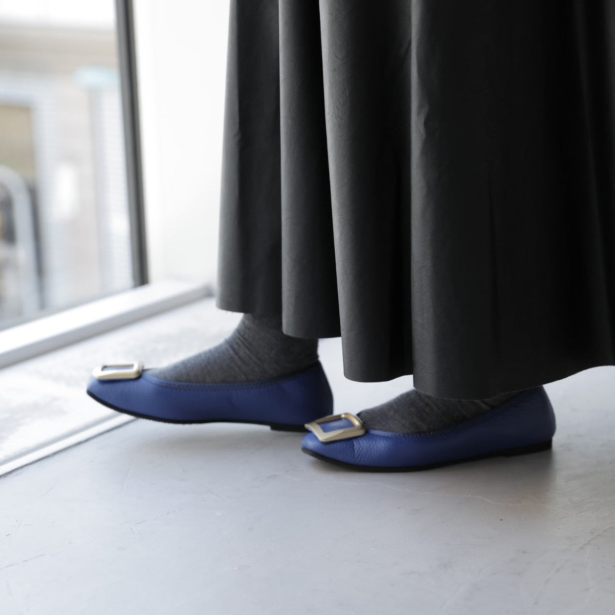 [9/16(wed)20:00～販売開始]Giselle -Waterproof Soft Shrink Buckle Royal blue ウォータープルーフ ソフトシュリンク バックル ロイヤルブルー kurun クルン kuruntokyo 入学式 卒業式 クルントウキョウ 疲れない 痛くない madeinjapan 日本製 本革 バレエシューズ フラットシューズ パンプス kurunTOKYO mdmバレエシューズwaterproof レインシューズ 小さいサイズ 大きいサイズ 26cm 21.5cm 26cm 25.5cm 25cm 22cm
