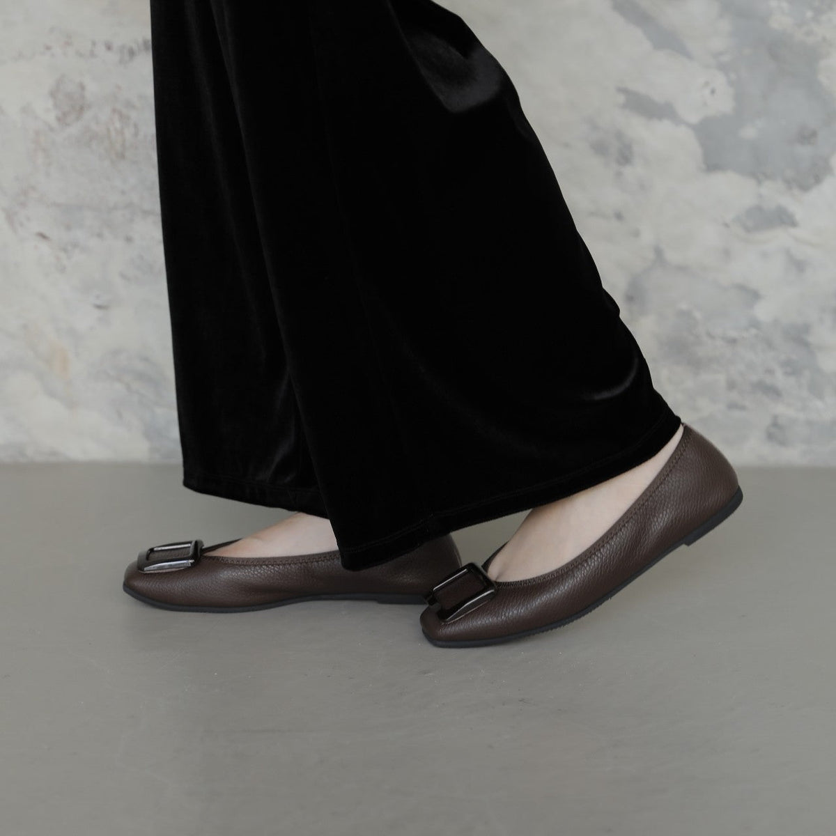 [9/16(wed)20:00～販売開始]Giselle -Waterproof Soft Shrink Buckle Dark brown ウォータープルーフ ソフトシュリンク バックル ダークブラウン kurun クルン kuruntokyo 入学式 卒業式 クルントウキョウ 疲れない 痛くない madeinjapan 日本製 本革 バレエシューズ フラットシューズ パンプス kurunTOKYO mdmバレエシューズwaterproof レインシューズ 小さいサイズ 大きいサイズ 26cm 21.5cm 26cm 25.5cm 25cm 22cm