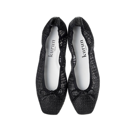[5/2(fri)20:00～発売開始]Giselle -Sheer lame cloth Black ウォータープルーフ シアーラメクロス ブラック kurun クルン kuruntokyo 入学式 卒業式 クルントウキョウ 疲れない 痛くない madeinjapan 日本製 本革 バレエシューズ フラットシューズ パンプス kurunTOKYO mdmバレエシューズwaterproof レインシューズ 小さいサイズ 大きいサイズ 26cm 21.5cm 26cm 25.5cm 25cm 22cm