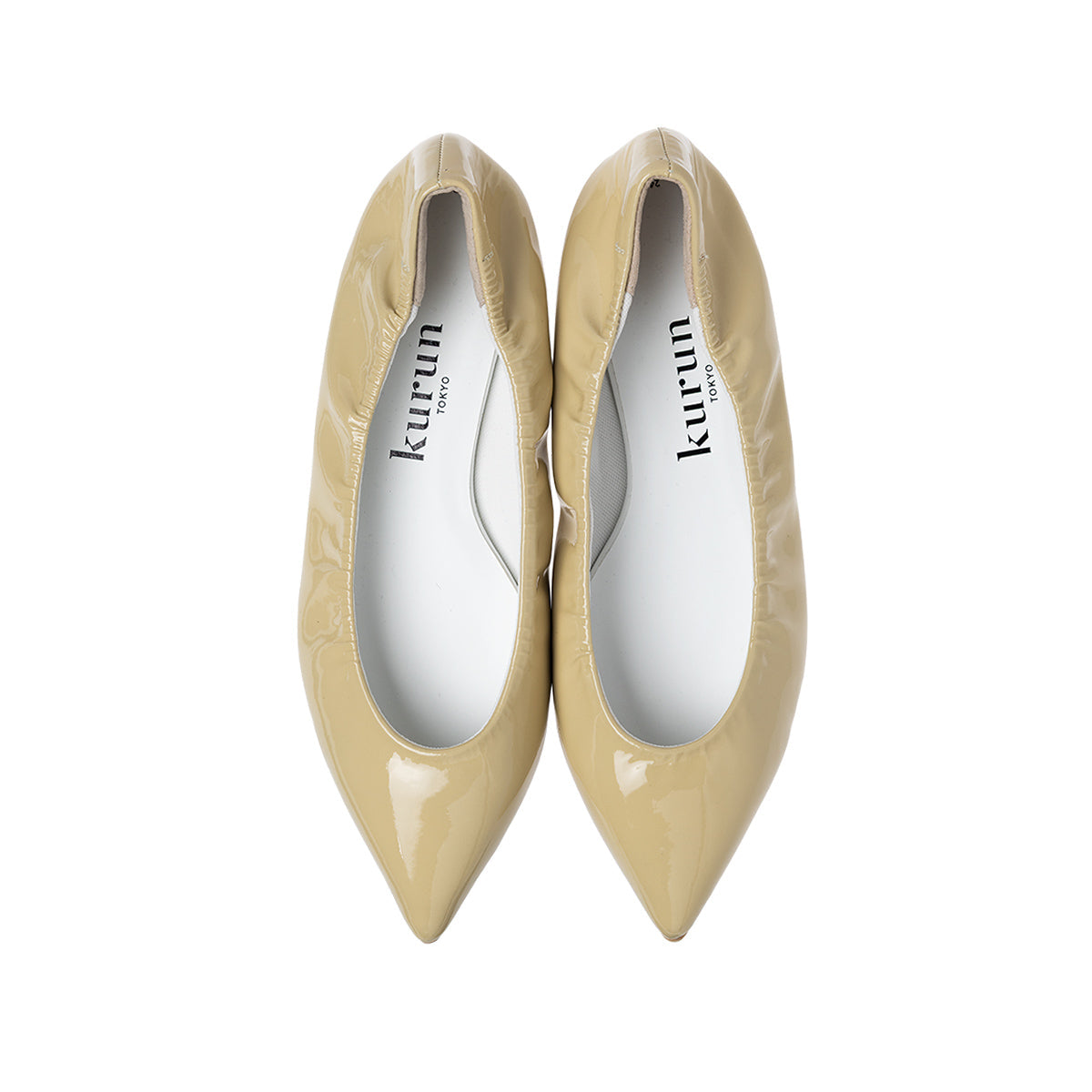 Inès -Soft enamel Ivory ソフトエナメル アイボリー kurun クルン kuruntokyo 入学式 卒業式 クルントウキョウ 疲れない 痛くない madeinjapan 日本製 本革 バレエシューズ フラットシューズ パンプス kurunTOKYO mdmバレエシューズwaterproof レインシューズ 小さいサイズ 大きいサイズ 26cm 21.5cm 26cm 25.5cm 25cm 22cm