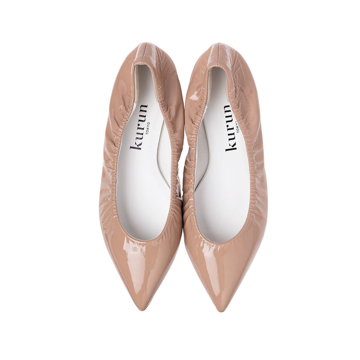 Inès -Soft enamel Pink beige ソフトエナメル ピンクベージュ kurun クルン kuruntokyo 入学式 卒業式 クルントウキョウ 疲れない 痛くない madeinjapan 日本製 本革 バレエシューズ フラットシューズ パンプス kurunTOKYO mdmバレエシューズwaterproof レインシューズ 小さいサイズ 大きいサイズ 26cm 21.5cm 26cm 25.5cm 25cm 22cm