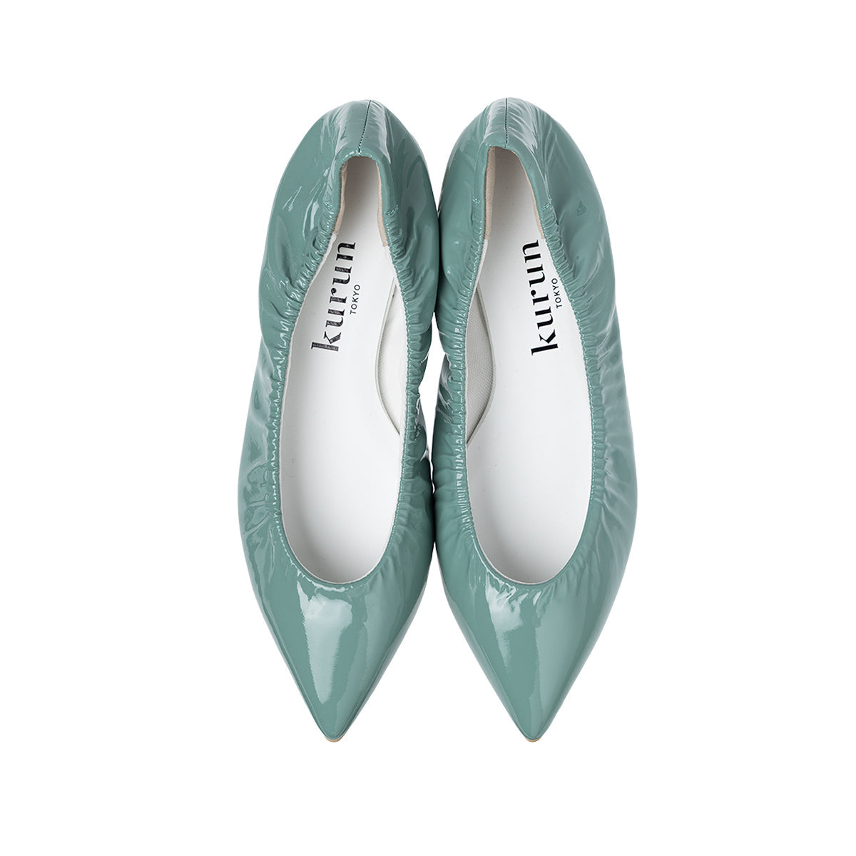 Inès -Soft enamel Mint green ソフトエナメル ミントグリーン kurun クルン kuruntokyo 入学式 卒業式 クルントウキョウ 疲れない 痛くない madeinjapan 日本製 本革 バレエシューズ フラットシューズ パンプス kurunTOKYO mdmバレエシューズwaterproof レインシューズ 小さいサイズ 大きいサイズ 26cm 21.5cm 26cm 25.5cm 25cm 22cm