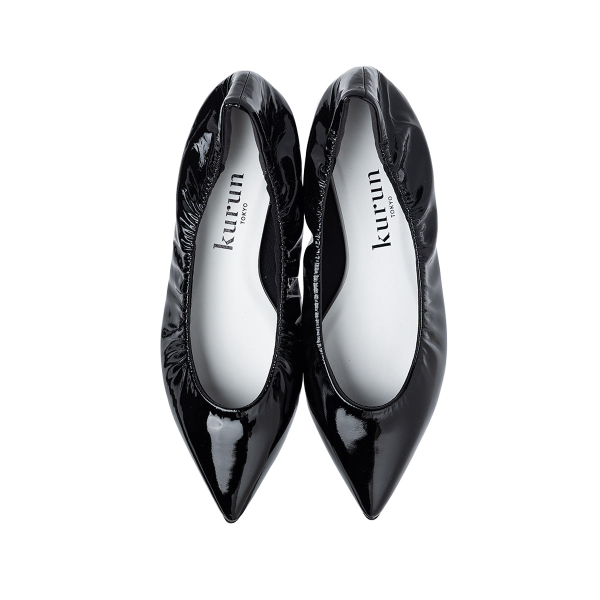 Inès -Soft enamel Black ソフトエナメル ブラック kurun クルン kuruntokyo 入学式 卒業式 クルントウキョウ 疲れない 痛くない madeinjapan 日本製 本革 バレエシューズ フラットシューズ パンプス kurunTOKYO mdmバレエシューズwaterproof レインシューズ 小さいサイズ 大きいサイズ 26cm 21.5cm 26cm 25.5cm 25cm 22cm