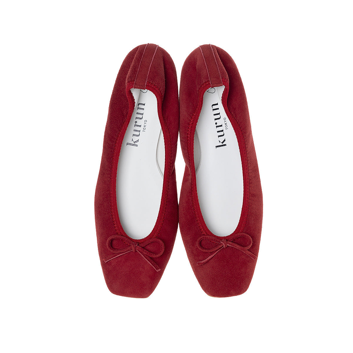 Giselle -Waterproof Suede Red　ウォータープルーフ スエード レッド kurun クルン kuruntokyo 入学式 卒業式 クルントウキョウ 疲れない 痛くない madeinjapan 日本製 本革 バレエシューズ フラットシューズ  パンプス kurunTOKYO mdmバレエシューズwaterproof レインシューズ 小さいサイズ 大きいサイズ 26cm 21.5cm 26cm 25.5cm 25cm 22cm