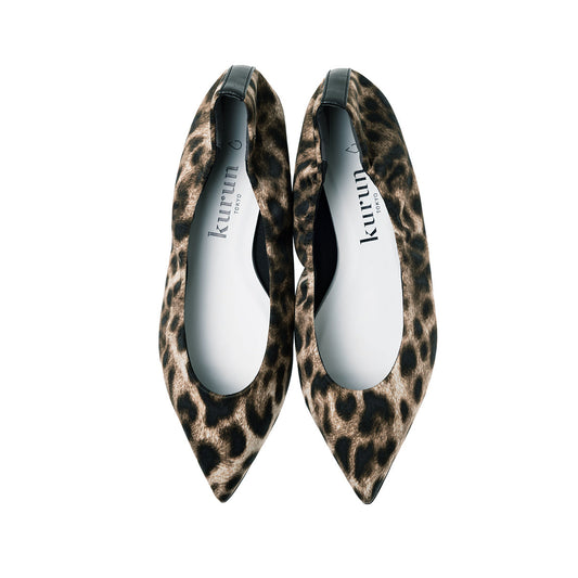 [4/16(wed)20:00～発売開始]Inès -Waterproof satin leopardprint Grege ウォータープルーフ サテンレオパードプリント グレージュ kurun クルン kuruntokyo 入学式 卒業式 クルントウキョウ 疲れない 痛くない madeinjapan 日本製 本革 バレエシューズ フラットシューズ パンプス kurunTOKYO mdmバレエシューズwaterproof レインシューズ 小さいサイズ 大きいサイズ 26cm 21.5cm 26cm 25.5cm 25cm 22cm
