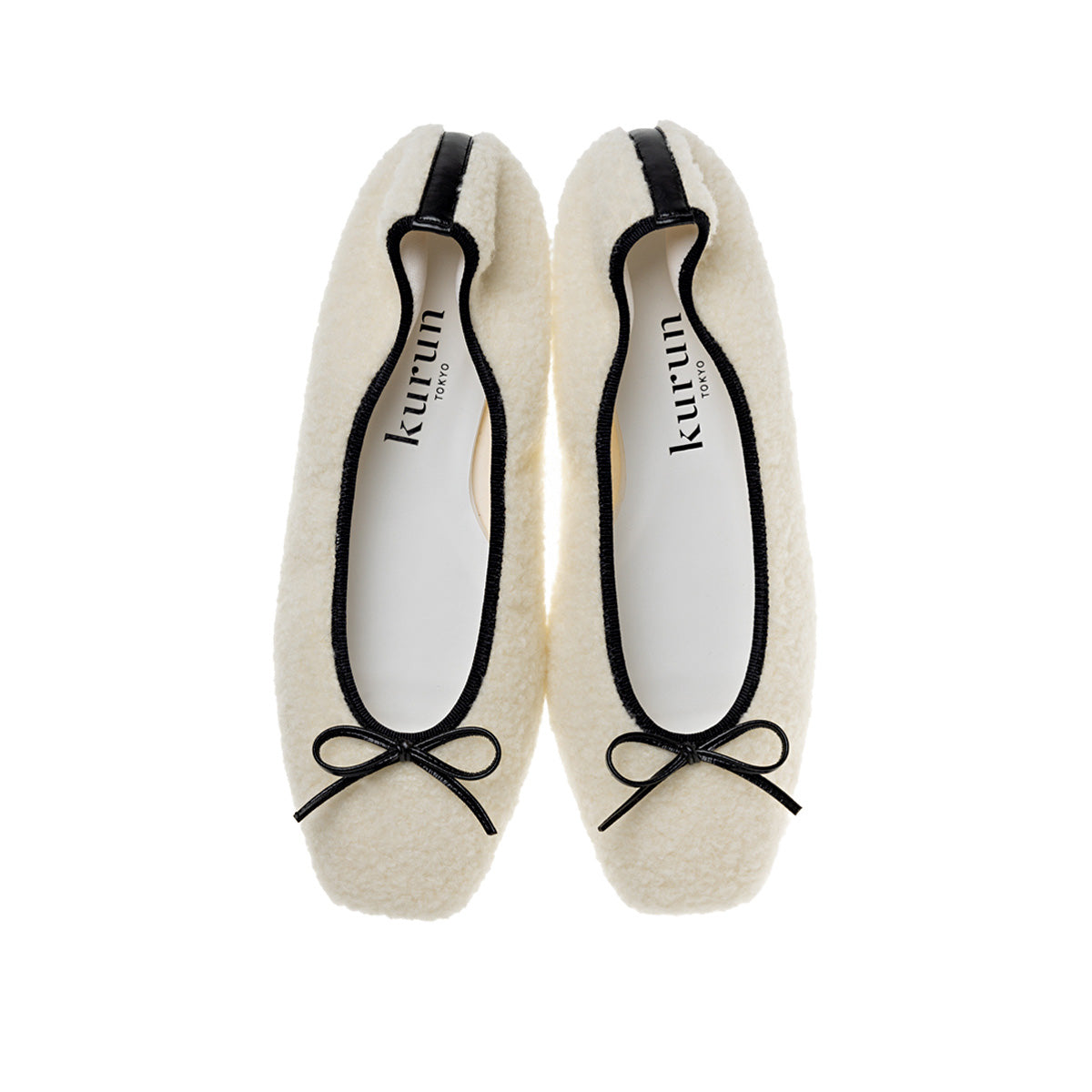 Giselle -Boa Cloth Ivory ボアクロス アイボリー kurun クルン kuruntokyo 入学式 卒業式 クルントウキョウ 疲れない 痛くない madeinjapan 日本製 本革 バレエシューズ フラットシューズ パンプス kurunTOKYO mdmバレエシューズwaterproof レインシューズ 小さいサイズ 大きいサイズ 26cm 21.5cm 26cm 25.5cm 25cm 22cm