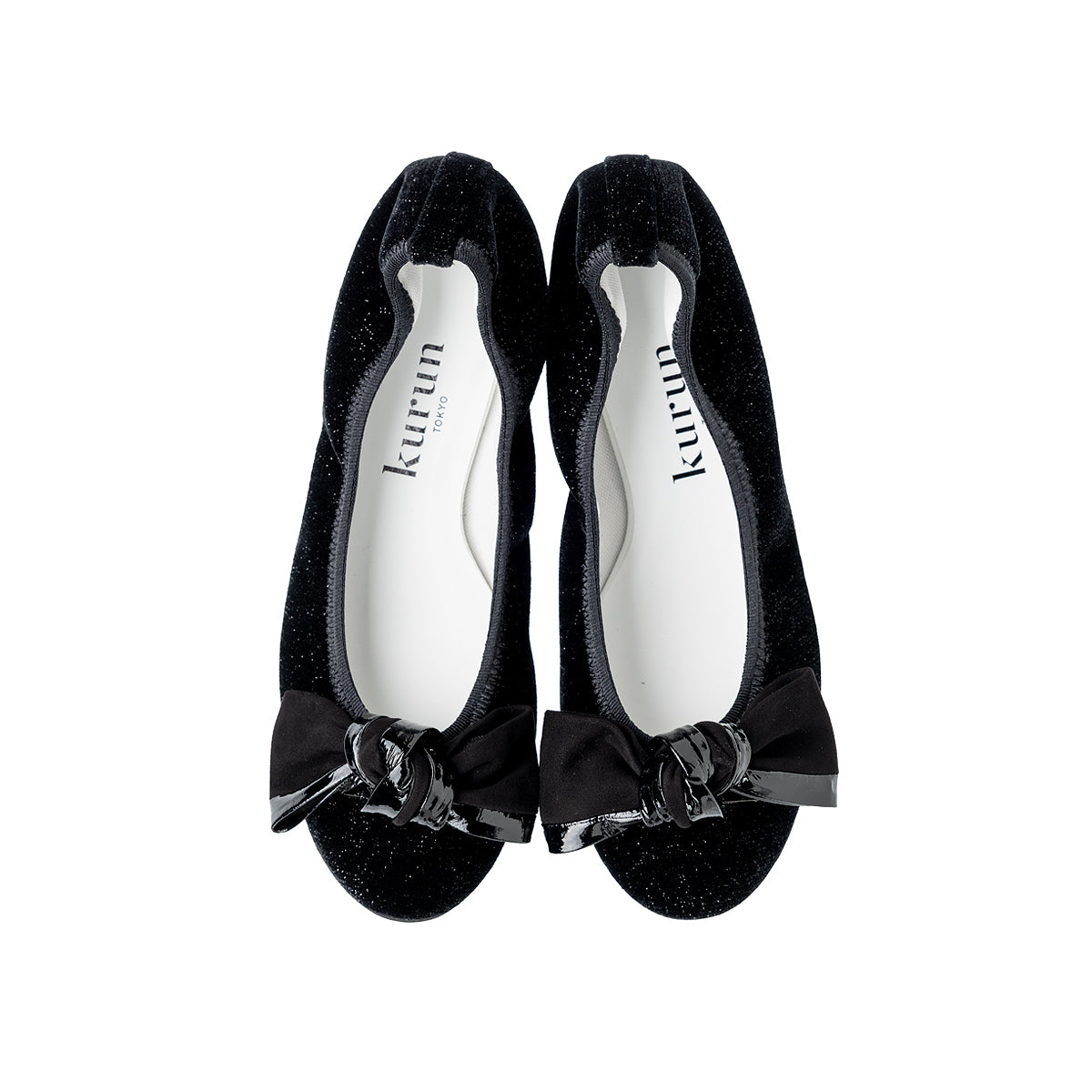 Pauline -Lame velour cloth Black ラメベロアクロス ブラック kurun クルン kuruntokyo 入学式 卒業式 クルントウキョウ 疲れない 痛くない madeinjapan 日本製 本革 バレエシューズ フラットシューズ パンプス kurunTOKYO mdmバレエシューズwaterproof レインシューズ 小さいサイズ 大きいサイズ 26cm 21.5cm 26cm 25.5cm 25cm 22cm