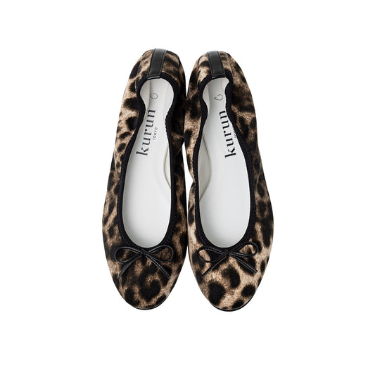 [7/23(wed)20:00～発売開始]Pauline -Waterproof satin leopardprint Grege ウォータープルーフ サテンレオパードプリント グレージュ kurun クルン kuruntokyo 入学式 卒業式 クルントウキョウ 疲れない 痛くない madeinjapan 日本製 本革 バレエシューズ フラットシューズ パンプス kurunTOKYO mdmバレエシューズwaterproof レインシューズ 小さいサイズ 大きいサイズ 26cm 21.5cm 26cm 25.5cm 25cm 22cm