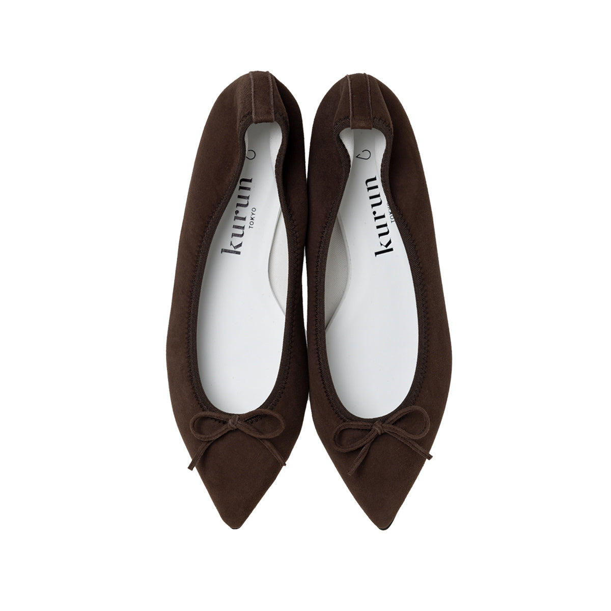Mathilde -Waterproof Suede Darkbrown　ウォータープルーフスエード ダークブラウン kurun クルン kuruntokyo 入学式 卒業式 クルントウキョウ 疲れない 痛くない madeinjapan 日本製 本革 バレエシューズ フラットシューズ  パンプス kurunTOKYO mdmバレエシューズwaterproof レインシューズ 小さいサイズ 大きいサイズ 26cm 21.5cm 26cm 25.5cm 25cm 22cm