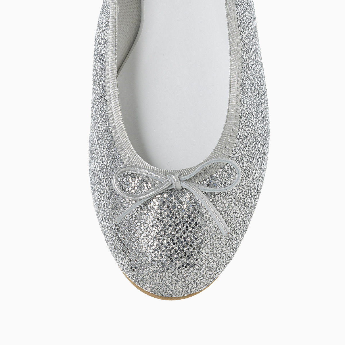 Pauline -Lace glitter Silver　レースグリッター シルバー kurun クルン kuruntokyo 入学式 卒業式 クルントウキョウ 疲れない 痛くない madeinjapan 日本製 本革 バレエシューズ フラットシューズ  パンプス kurunTOKYO mdmバレエシューズwaterproof レインシューズ 小さいサイズ 大きいサイズ 26cm 21.5cm 26cm 25.5cm 25cm 22cm