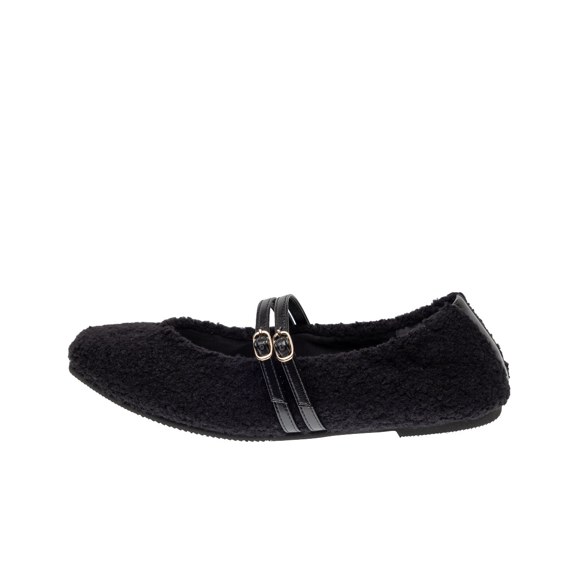 [11/28(fri) 20:00～先行発売]Flavie -Boa Cloth Double Strap Black　ボアクロス ダブルストラップ ブラック